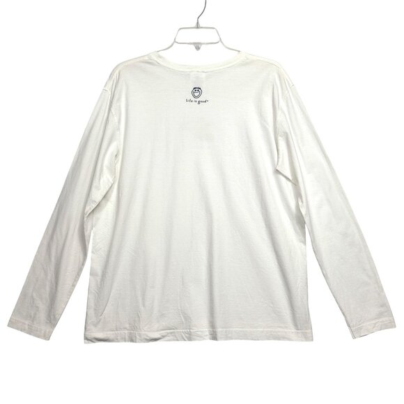 Life Is Good Women’s Long Sleeve Snow Graphic T-Shirt White Size Large - Picture 2 of 9